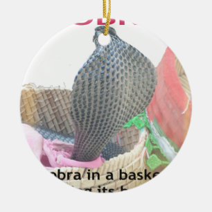 Cobra in Basket Art Print Ceramic Tree Decoration