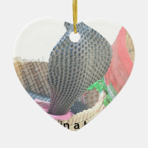 Cobra in Basket Art Print Ceramic Tree Decoration