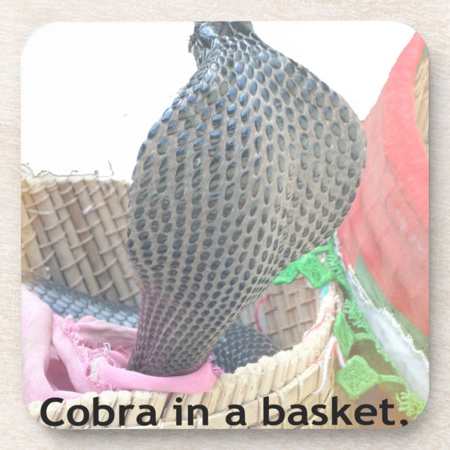 Cobra in Basket Art Print Coaster (Front)