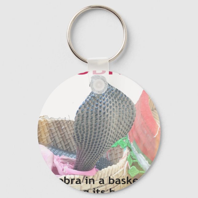 Cobra in Basket Art Print Key Ring (Front)