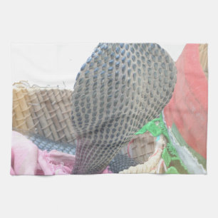 Cobra in Basket Art Print Tea Towel