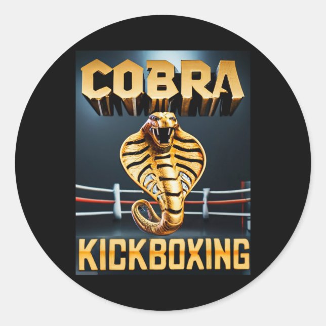 Cobra Kickboxing Design By Don Castillo  Classic Round Sticker (Front)
