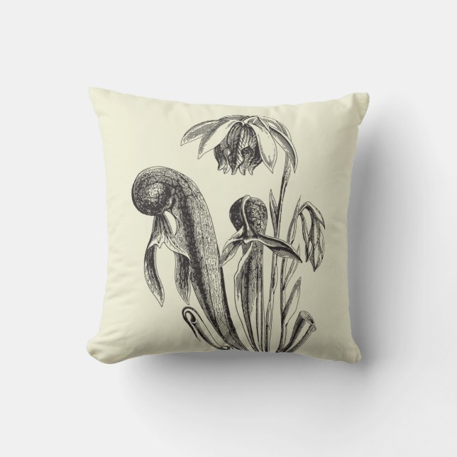 Cobra Plant Vintage Botanical Cushion (Front)