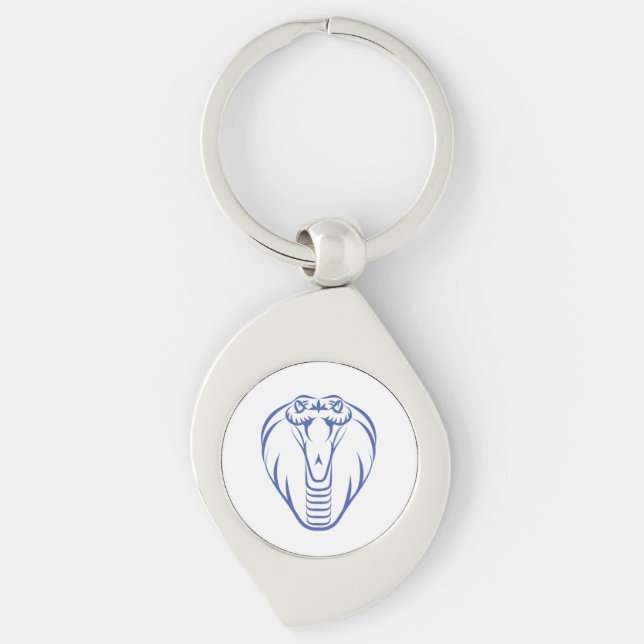 Cobra Snake Blue Predator Boa Reptile  Keychain (Front)