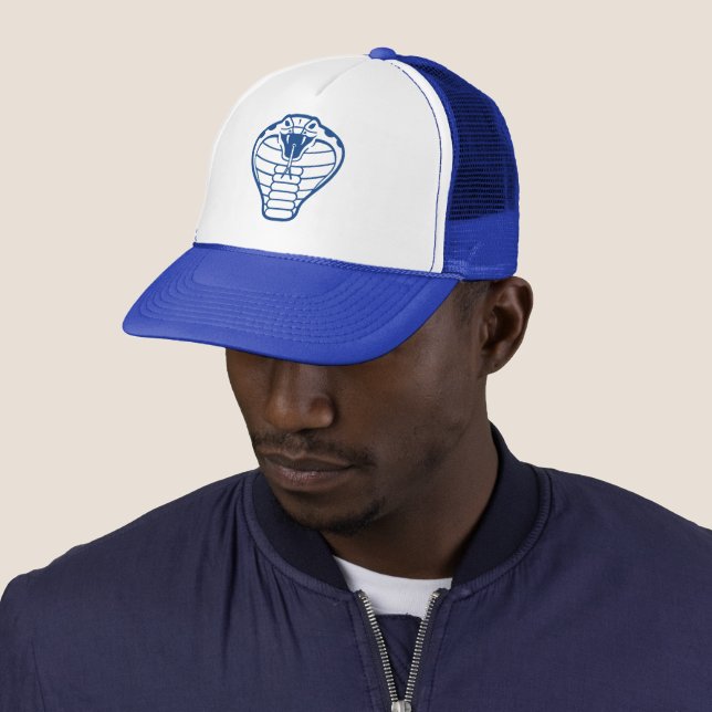 Cobra Snake Blue Venomous Boa Animals Trucker Hat (In Situ)