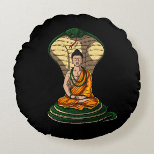 Cobra Snake Buddha Zen Yoga Meditation Round Cushion