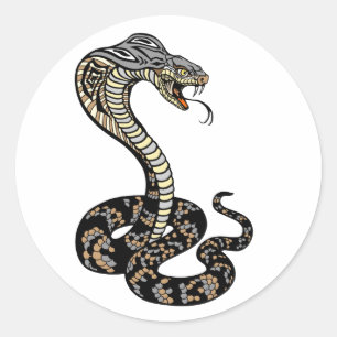 cobra snake classic round sticker