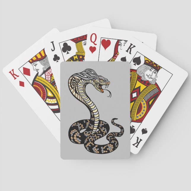 cobra snake drawstring bag playing cards (Back)