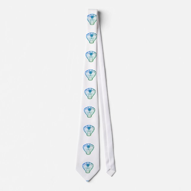 Cobra Snake Green Illustration Boa Reptile  Tie (Front)