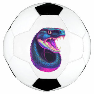 Cobra Snake in Vaporwave Aesthetic Style Football