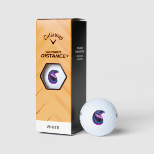 Cobra Snake in Vaporwave Aesthetic Style Golf Balls