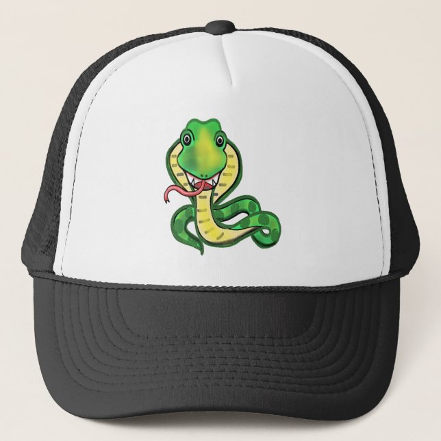Cobra snake reptile animal art trucker hat (Front)