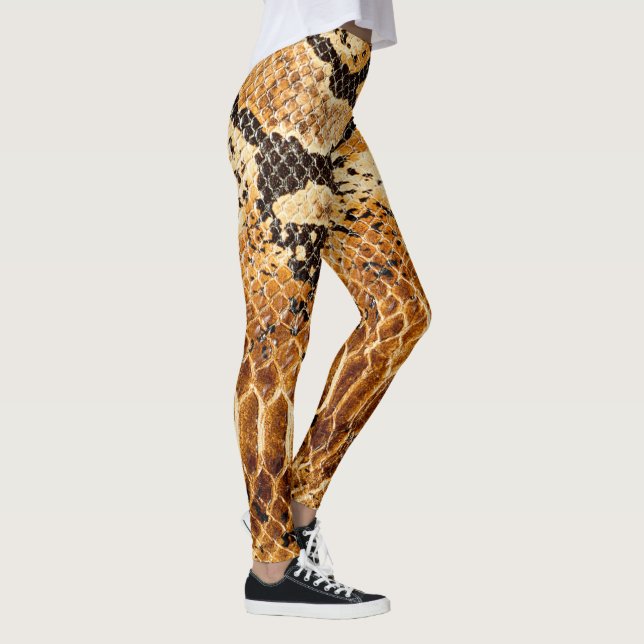 Cobra Snake Skin Printed Cool Sport Gym Women Leggings (Right)