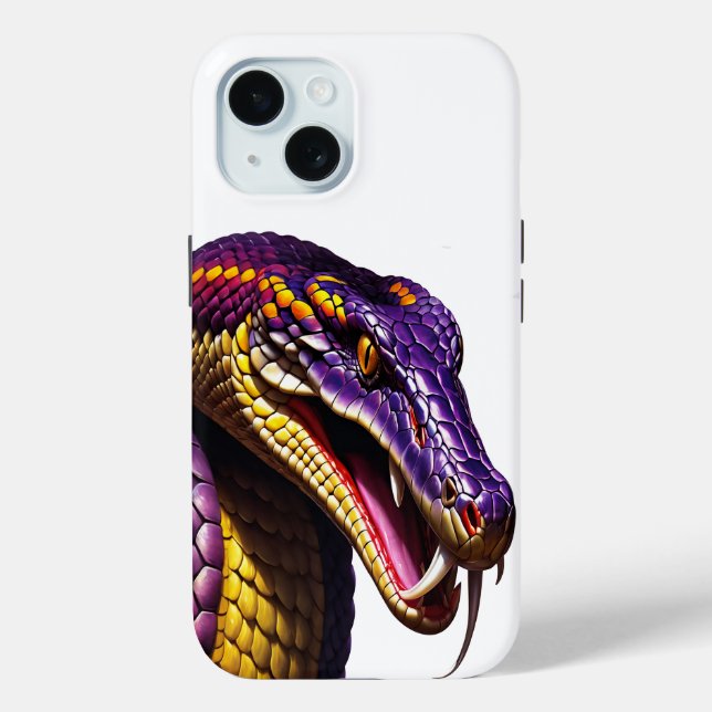 Cobra snake with vvibrant purple and yellow scales Case-Mate iPhone case (Back)
