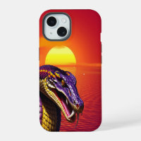 Cobra snake with vvibrant purple and yellow scales