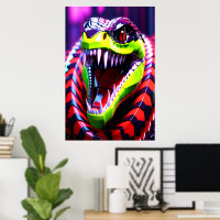 Cobra snake withlime green lips and pink eye brow