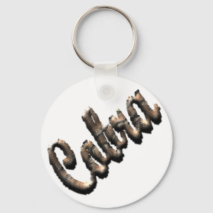 Cobra - threedimensional snake skin text - key ring