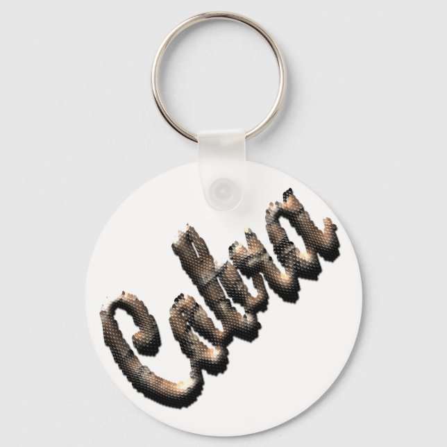 Cobra - threedimensional snake skin text - key ring (Front)