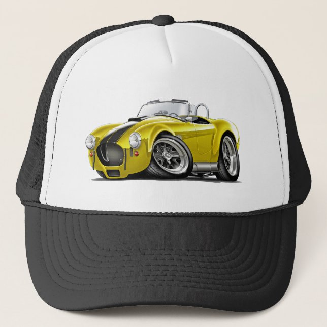 Cobra Yellow-Black Car Trucker Hat (Front)