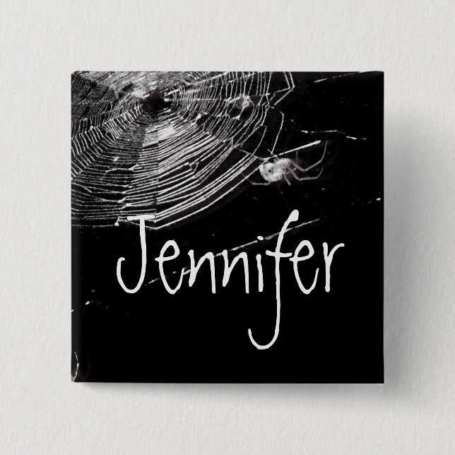 Cobwebs and White Spiders 15 Cm Square Badge (Front)