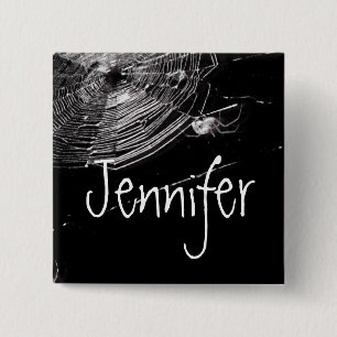 Cobwebs and White Spiders 15 Cm Square Badge