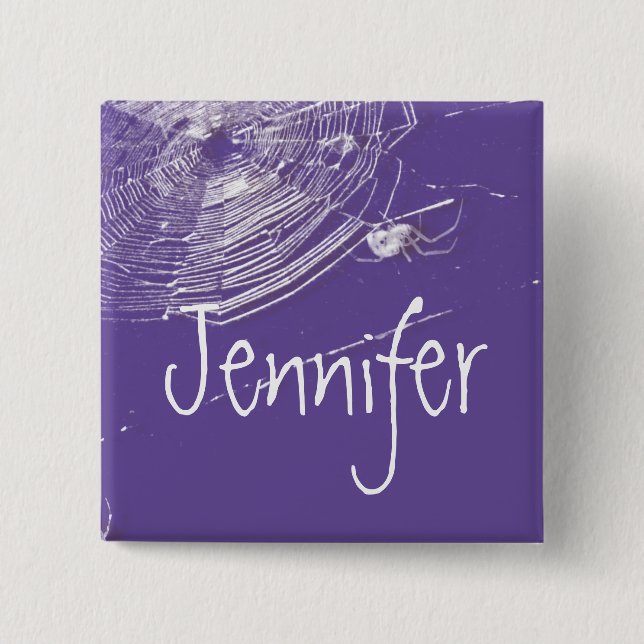 Cobwebs and White Spiders 15 Cm Square Badge (Front)