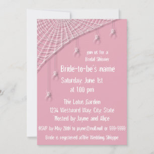 Cobwebs and White Spiders Bridal Shower Invitation