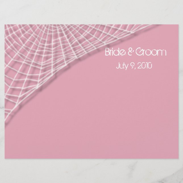 Cobwebs and White Spiders Folded Wedding Program (Front)