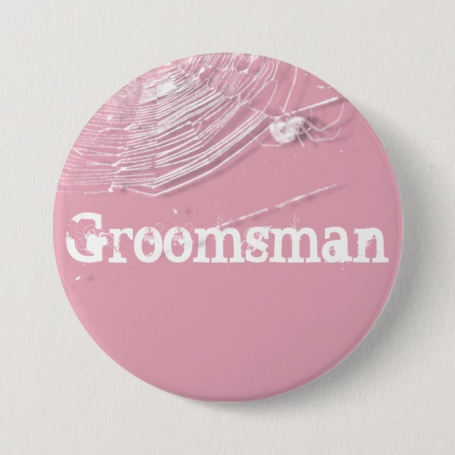 Cobwebs and White Spiders Groomsman 7.5 Cm Round Badge (Front)