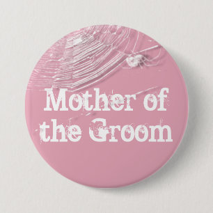 Cobwebs and White Spiders Mother of the Groom 7.5 Cm Round Badge