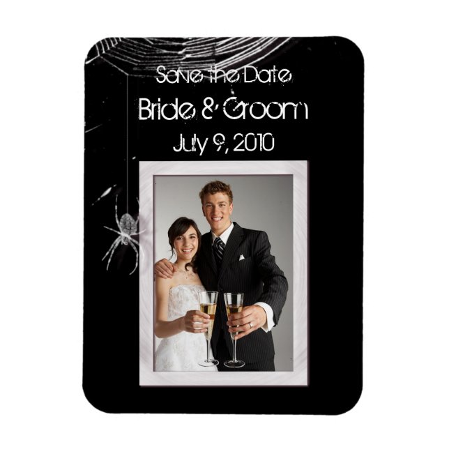 Cobwebs and White Spiders Save the Date Magnet (Vertical)