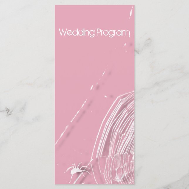 Cobwebs and White Spiders Wedding Program Card (Front)