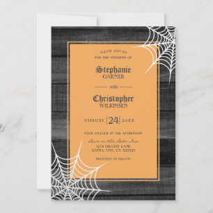 Cobwebs Gothic Halloween Wedding Invitation