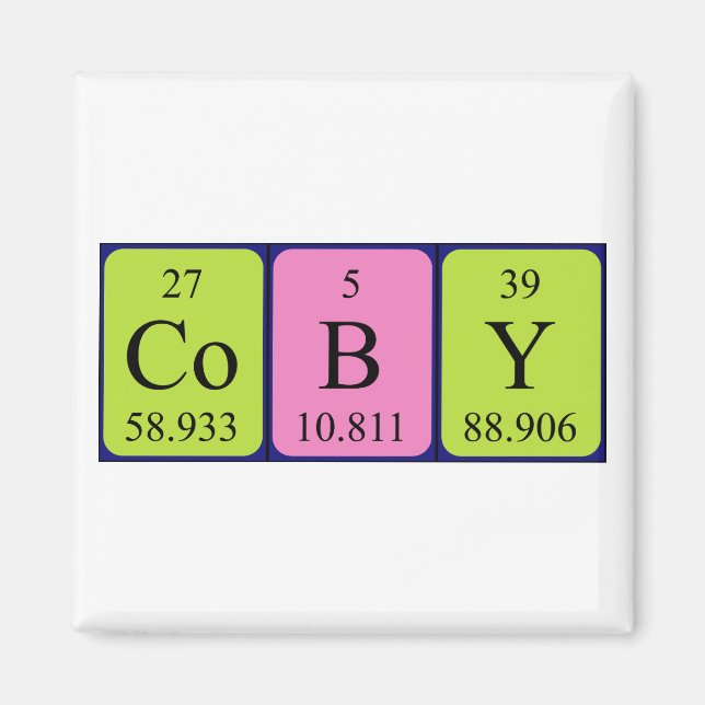 Coby periodic table name magnet (Front)