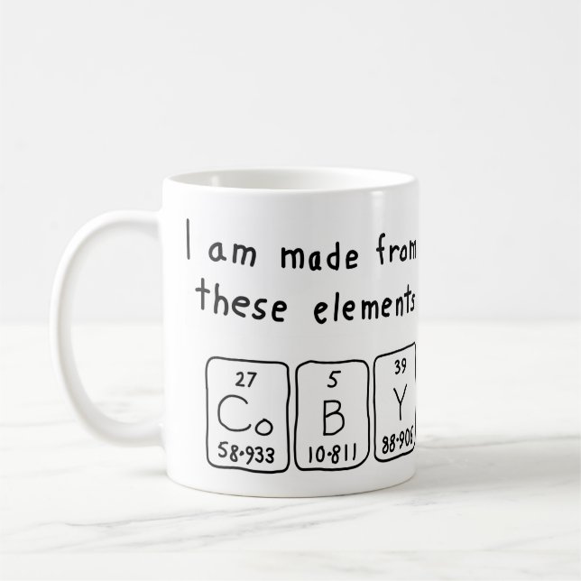 Coby periodic table name mug (Left)