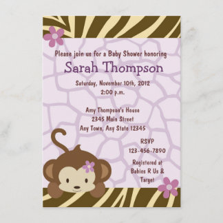 Cocalo Jacana Monkey Baby Shower Invitations
