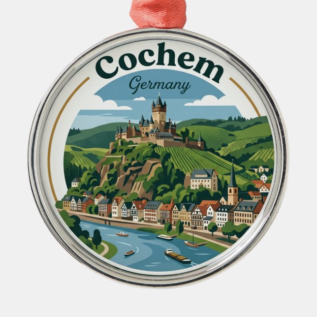 Cochem Germany Metal Tree Decoration (Front)