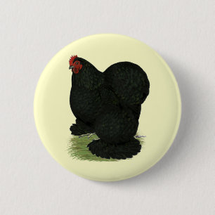 Cochin: Black Hen 6 Cm Round Badge