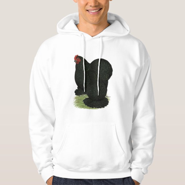 Cochin:  Black Hen Hoodie (Front)