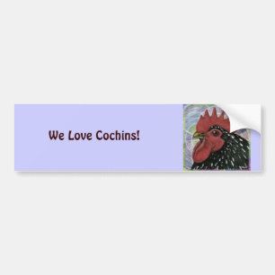 Cochin: Decorative Rooster Head Bumper Sticker