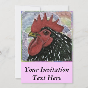 Cochin:  Decorative Rooster Head Invitation