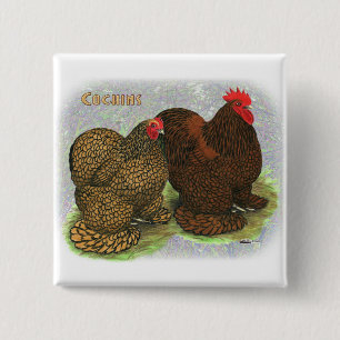 Cochin: Golden-laced2 15 Cm Square Badge