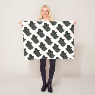 Cochin Mottled Chickens Fleece Blanket