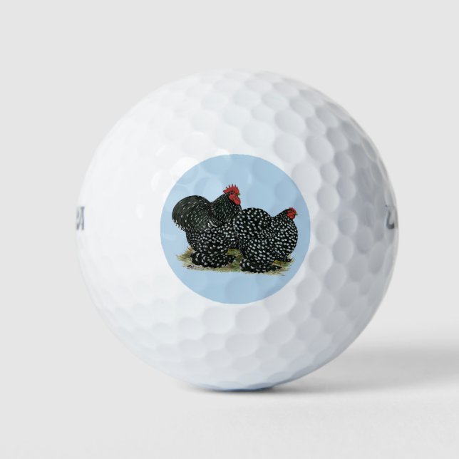 Cochin Mottled Chickens Golf Balls (Front)