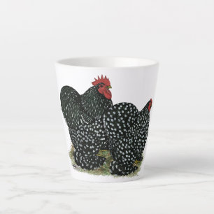 Cochin Mottled Chickens Latte Mug