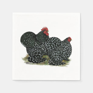 Cochin Mottled Chickens Napkin