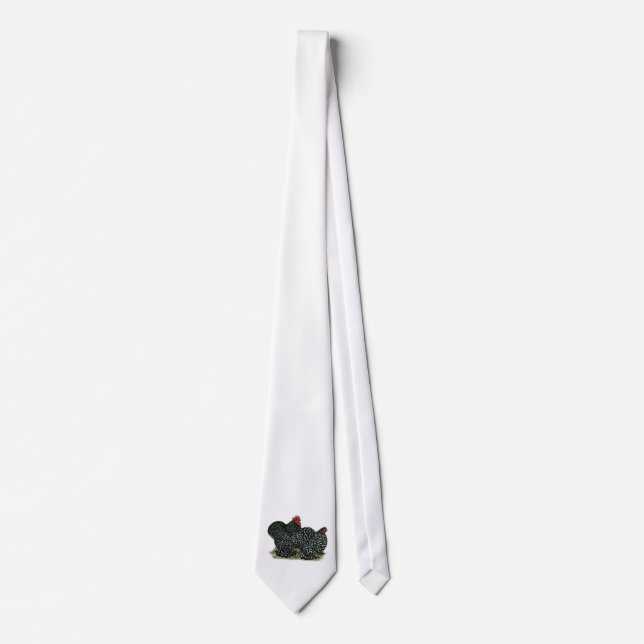 Cochin Mottled Chickens Tie (Front)