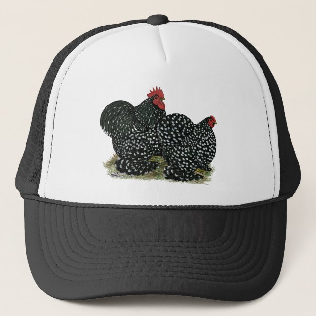 Cochin Mottled Chickens Trucker Hat (Front)