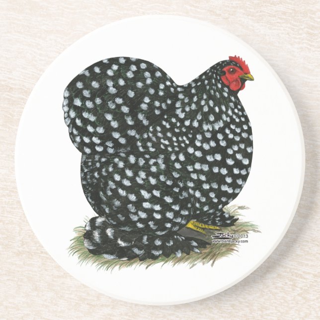 Cochin Mottled Hen Coaster (Front)