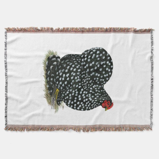 Cochin Mottled Hen Throw Blanket (Front)